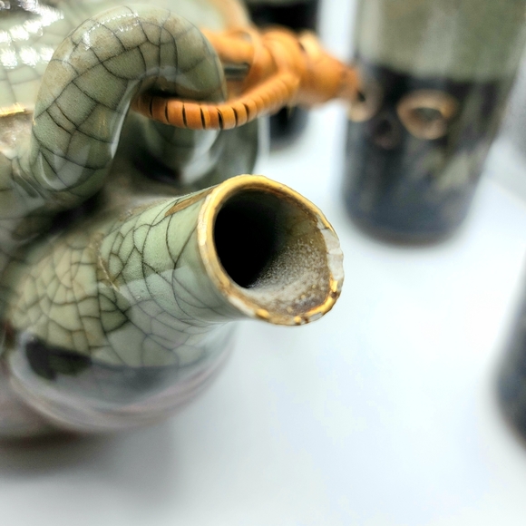 Somayaki Obori Japanese Teapot and Tumblers - Picture 5 of 8